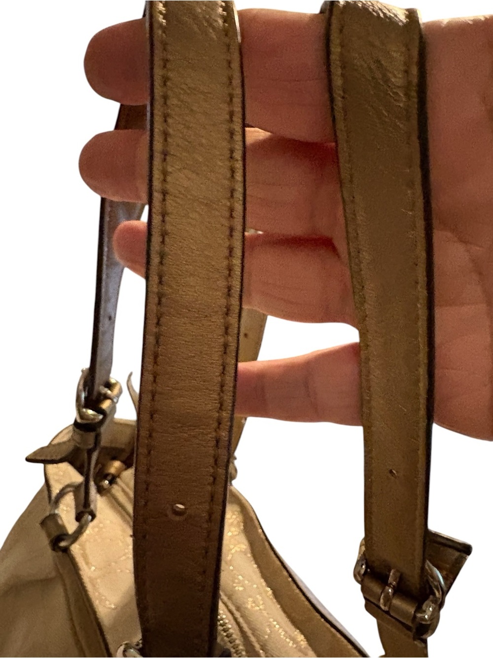Coach F17724 Gallery Lurex Metallic Gold Khaki Tote Shoulder Bag - Picture 11 of 15